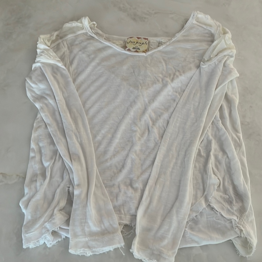 Free People Size Small White Top with detail Back